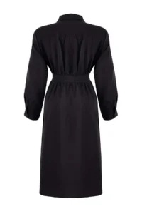 Trendyol Curve Wardrobe Essentials Black Modal Weaving Plus Size Shirt Dress - Image 7
