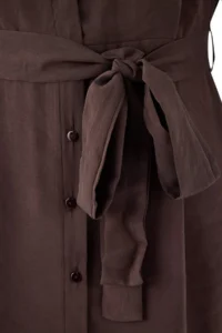 Trendyol Curve Wardrobe Essentials Brown Modal Weaving Plus Size Shirt Dress - Image 7