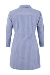 Trendyol Curve Mavi Mini Striped Weaving Plus Size Shirt Dress - Image 7