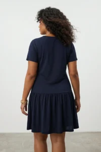 Trendyol Curve Anthracite Modal Soft Fabric Flowy Knitting Plus Size Dress - Image 2