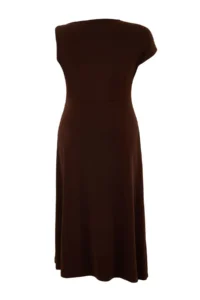 Trendyol Curve Limited Edition Brown Asymmetric Yaka Accessory Detailed Knitting Plus Size Dress - Image 7