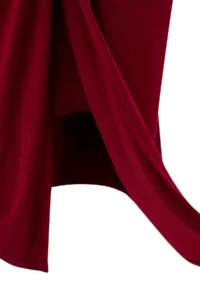 Trendyol Curve Burgundy Dog collar Node Detailed Midi Size Knitting Plus Size Dress - Image 7