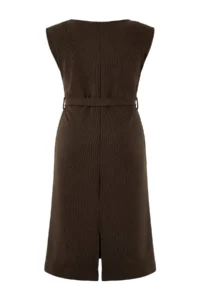 Trendyol Curve Brown Modal Soft Touch Flowy Knitting Plus Size Dress - Image 7