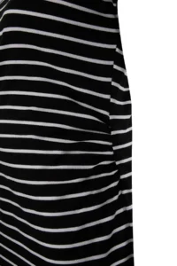 Trendyol Curve Black Striped Polo Shirt Collar A-line Midi Knitting Plus Size Dress - Image 2