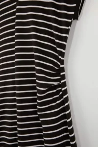 Trendyol Curve Brown Striped Polo Shirt Collar A-line Midi Knitting Plus Size Dress - Image 2