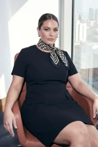 Trendyol Curve Limited Edition Black padded A-Kesim Mini Weaving Plus Size Dress
