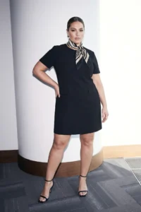 Trendyol Curve Limited Edition Black padded A-Kesim Mini Weaving Plus Size Dress - Image 2