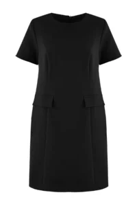 Trendyol Curve Limited Edition Black padded A-Kesim Mini Weaving Plus Size Dress - Image 4