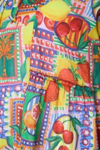 Trendyol Curve Multicolored Meyve Patterned Plus Size Beach Dress - Image 2