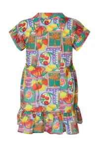 Trendyol Curve Multicolored Meyve Patterned Plus Size Beach Dress - Image 3