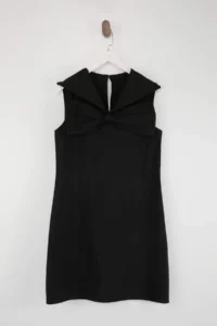 Trendyol Curve Black Front with bow Flexible Mini Weaving Plus Size Dress - Image 4