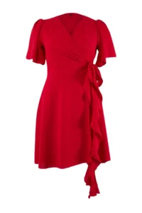 Trendyol Curve Rejection Mini Double breasted Lined Weaving Plus Size Dress - Image 4