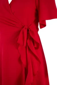 Trendyol Curve Rejection Mini Double breasted Lined Weaving Plus Size Dress - Image 5