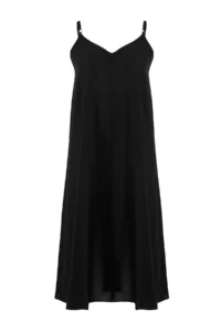 Trendyol Curve beachwear Black Maxi Size Voile Weaving Plus Size Beach Dress