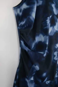 Trendyol Curve Mavi flower patterned Tulle Mendil Skirt Knitting Plus Size Dress - Image 9