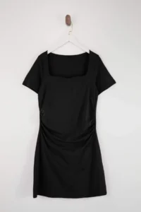 Trendyol Curve Black Square Neck Basic Knitting Plus Size Dress