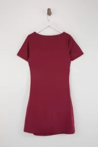 Trendyol Curve Burgundy Square Neck Basic Knitting Plus Size Dress - Image 3