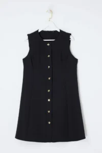 Trendyol Curve Black buttoned Mini Weaving Plus Size Dress
