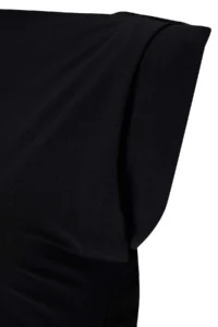 Trendyol Curve Black Plain Midi padded Draped bodycone/Fitting Flexible Knitting Plus Size Dress - Image 3