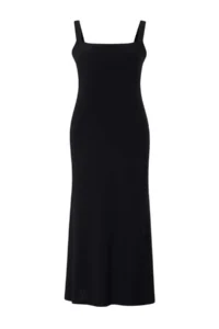 Trendyol Curve Black Thick Sleeveless Fitted Flexible Knitting Maxi Plus Size Dress