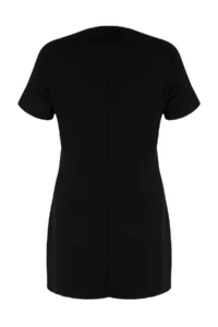 Trendyol Curve Black Stone Mini Knitting Plus Size Dress - Image 6
