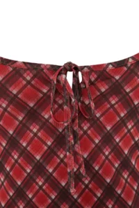 Trendyol Curve Teen Rejection Binding Detailed Checkered Tulle Maxi Flexible Knitting Plus Size Dress - Image 5