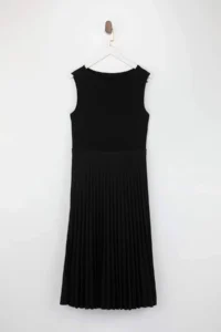 Trendyol Curve Black pleated Lined Sleeveless Flexible Knitting Midi Plus Size Dress