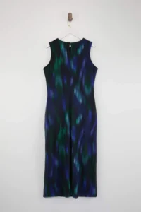 Trendyol Curve Multicolored Ruffle/Drape Detailed Patterned Maxi Flexible Tulle Plus Size Dress - Image 3