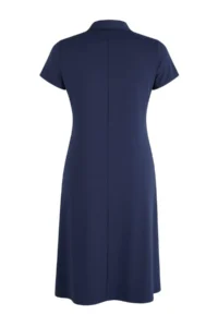Trendyol Curve Navy Blue Polo Shirt Collar Cotton Flexible Knitting Midi Plus Size Dress - Image 2