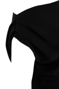 Trendyol Curve Black Midi Ruffle/Drape Detailed Knitting Plus Size Dress - Image 3