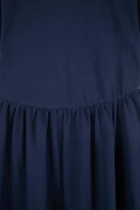 Trendyol Curve Navy Blue Plain Short / Mini 100% Cotton skater Knitting Plus Size Dress - Image 2