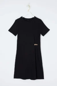Trendyol Curve Camisole Knitting Plus Size Dress with Black Metal Accessories