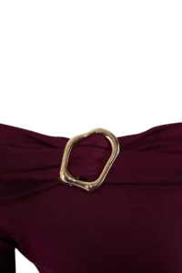 Trendyol Curve Plum Carmen Collar Accessory Detailed Knitting Plus Size Dress - Image 2