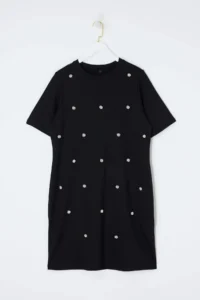 Trendyol Curve Black with bible Turvakar Kol Mini Knitting Plus Size Dress