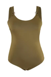 Trendyol Curve Khaki U-Neck with accessories Plus Size Swimsuit - Image 4
