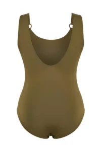 Trendyol Curve Khaki U-Neck with accessories Plus Size Swimsuit - Image 6