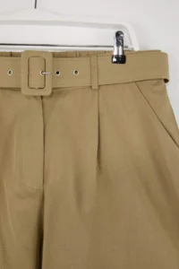 Trendyol Curve Khaki Arched Gabardine Summer Short Weaving Plus Size Shorts - Image 2