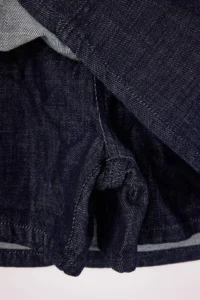 Trendyol Curve Dark Blue Belt Detailed Skirt Look 100% Cotton Non-Stretch Denim Shorts Skirt - Image 8