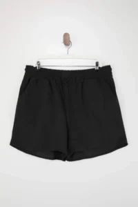 Trendyol Curve beachwear Black Muslin Weaving High Waist Shorts & Bermuda