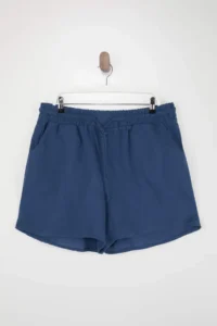 Trendyol Curve beachwear Navy Blue Muslin Weaving High Waist Shorts & Bermuda - Image 4