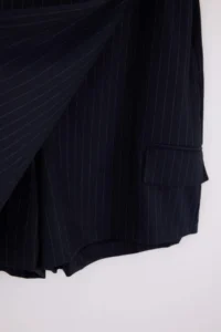 Trendyol Curve Limited Edition Navy Blue Striped Mini Plus Size Shorts Skirt - Image 10
