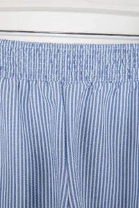 Trendyol Curve beachwear Blue Striped seersucker textured Material Plus Size Beach Shorts - Image 2