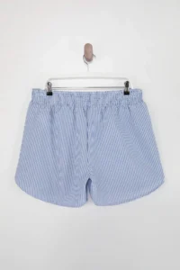 Trendyol Curve beachwear Blue Striped seersucker textured Material Plus Size Beach Shorts - Image 4