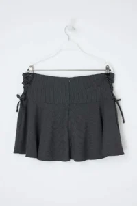 Trendyol Curve Anthracite Lace Detailed Weaving Plus Size Skirt - Image 2