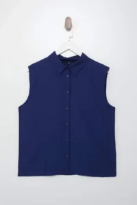 Trendyol Curve Navy Blue Plus Size Shirt - Image 3