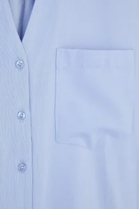 Trendyol Curve Wardrobe Essentials Blue Wacky Collar Weaving Plus Size Shirt - Image 8