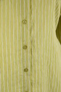 Trendyol Curve Green Striped Long Sleeve Thin Transparan Plus Size Shirt - Image 7