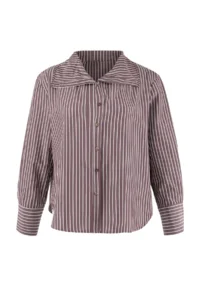 Trendyol Curve Special Collection Brown-Multicolored Collar Detailed Off Shoulder Shirt