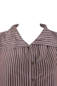 Trendyol Curve Special Collection Brown-Multicolored Collar Detailed Off Shoulder Shirt - Image 2