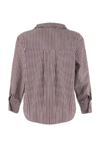 Trendyol Curve Special Collection Brown-Multicolored Collar Detailed Off Shoulder Shirt - Image 3